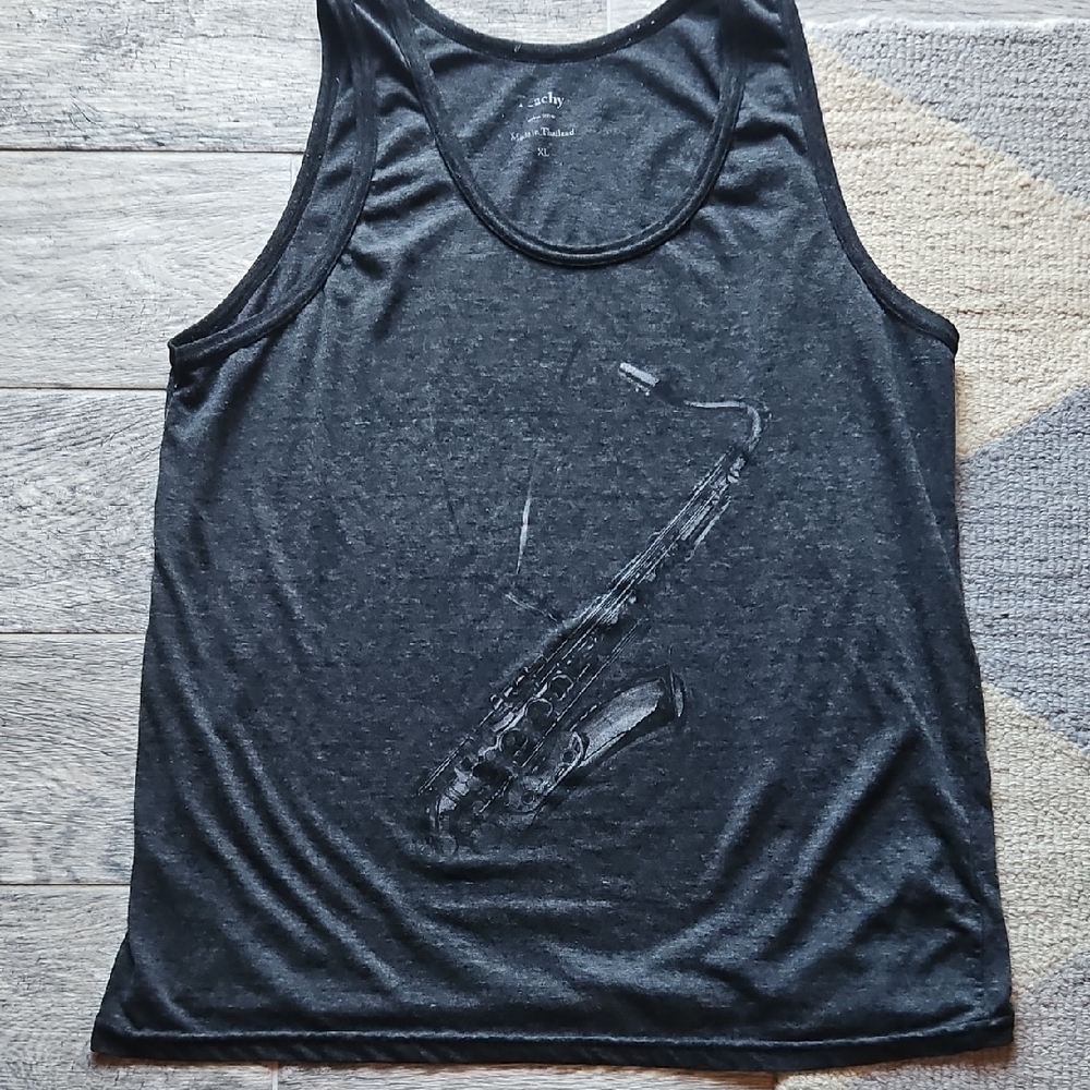 Lucky Brand Black Saxophone Tank Top